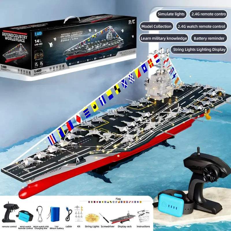  Remote Control Aircraft Carrier Ship 70CM Dual RC Boat -  ToylandEU™
