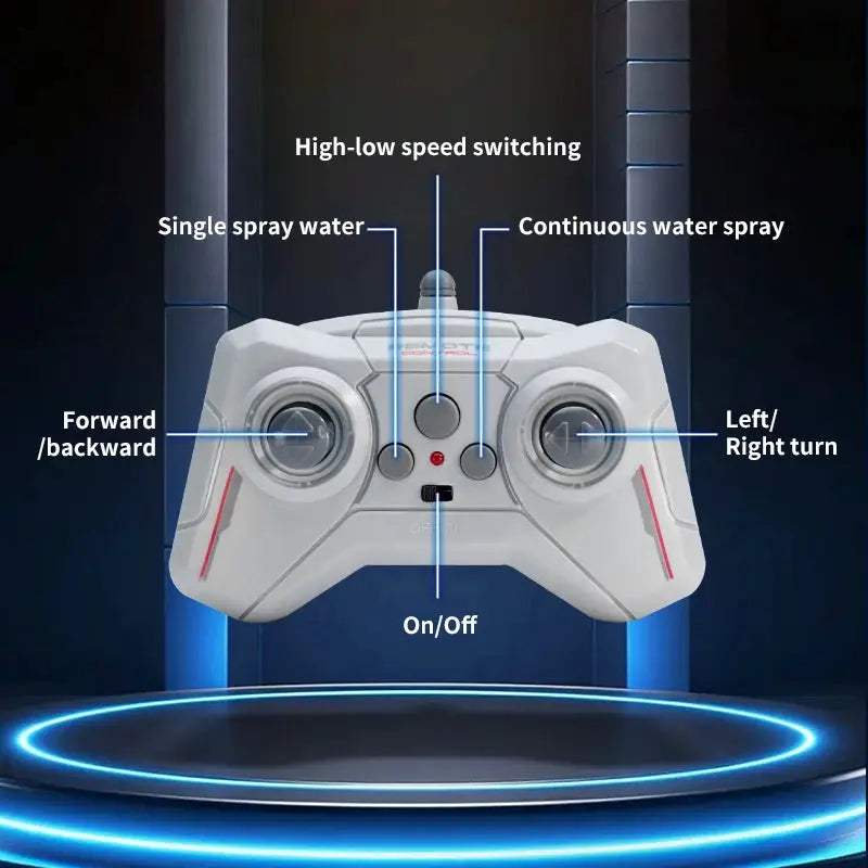Remote Control Boat 2.4G Water Spraying Battleship For Kids - ToylandEU