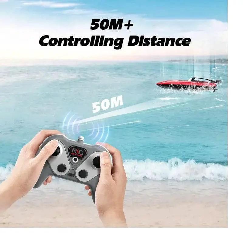  RC High-Speed Electric Remote Control Boat with 2.4G Technology - Double Spiral Pulp Design -  ToylandEU™