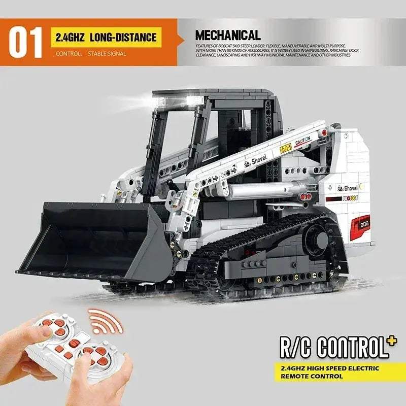 Remote Control Bobcat Loader Building Blocks Set For Educational Fun - ToylandEU