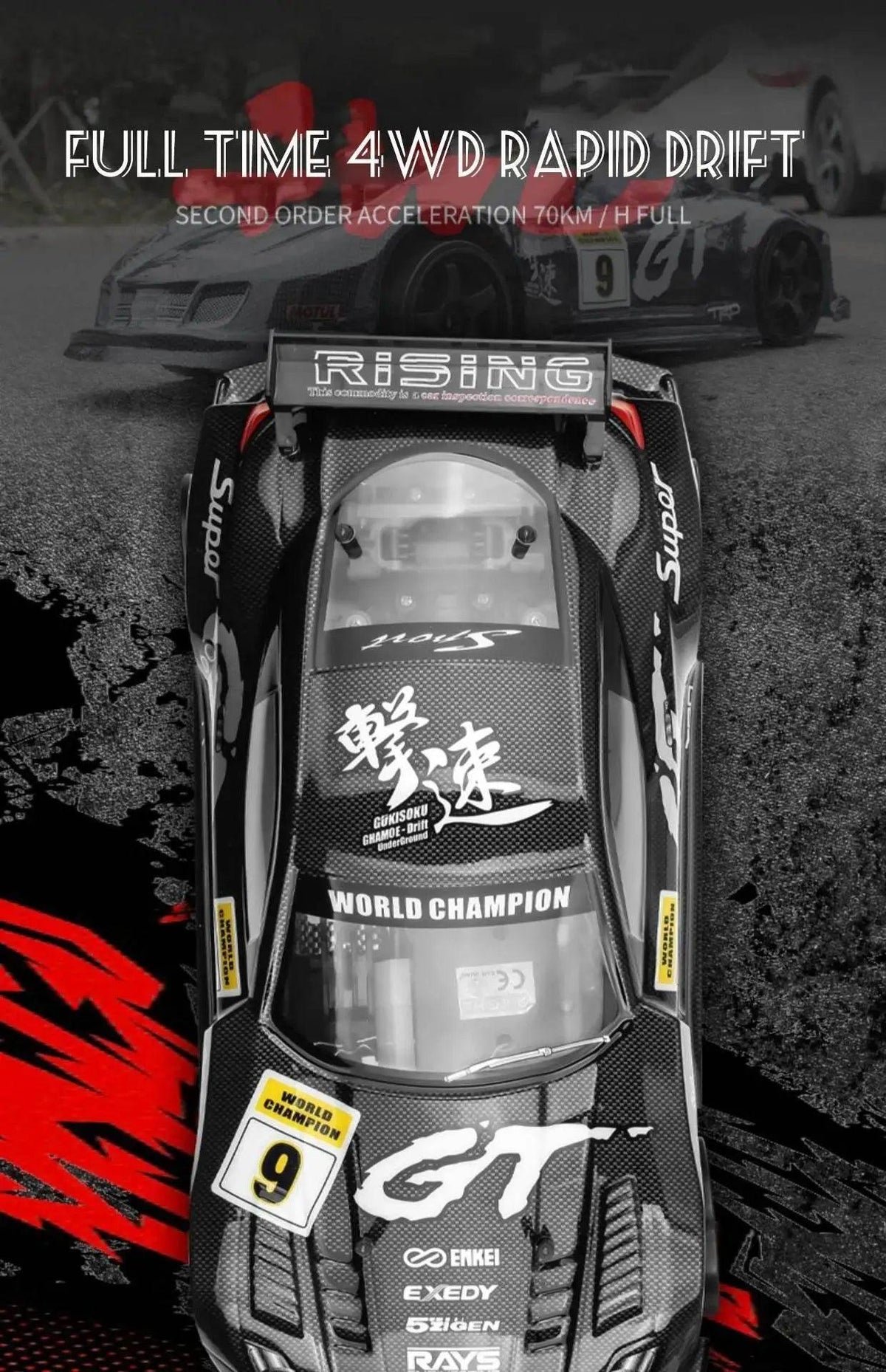  1:10 70km/H Remote Control Car 4WD High Speed Drift -  ToylandEU™