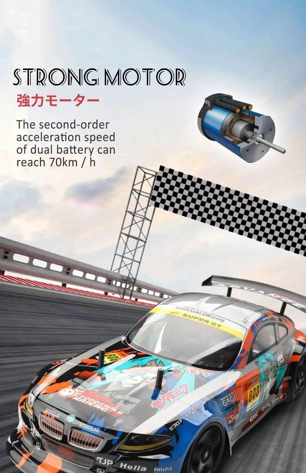  1:10 70km/H Remote Control Car 4WD High Speed Drift -  ToylandEU™