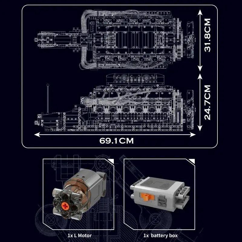  Remote Control Car Building Set Motorized V12 Engine -  ToylandEU™