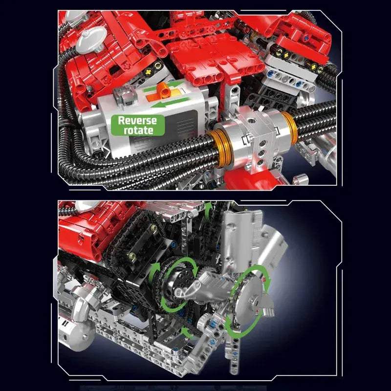 Remote Control Car Building Set With Motorized V12 Engine - ToylandEU
