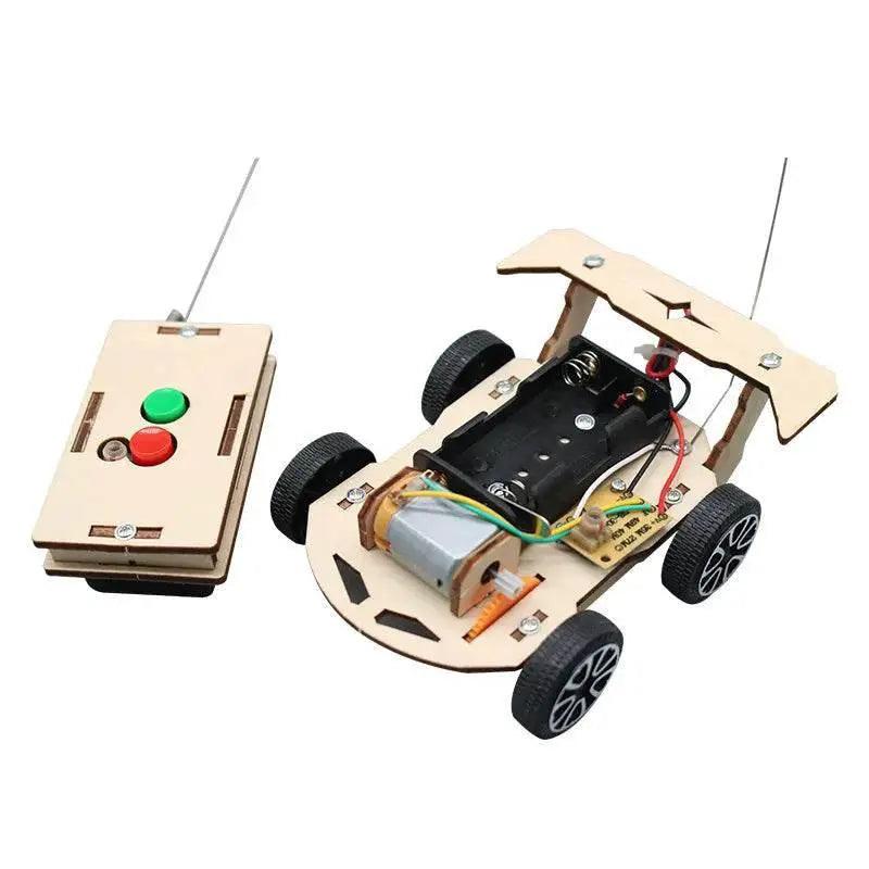  DIY Mini Solar Wireless Remote Control Car Toy Science Educational Toy Assembly RC Toys Wooden Car Vehicle Model For Kids -  ToylandEU™