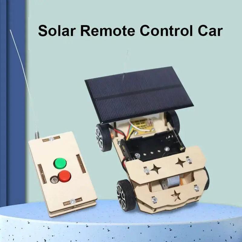  DIY Mini Solar Wireless Remote Control Car Toy Science Educational Toy Assembly RC Toys Wooden Car Vehicle Model For Kids -  ToylandEU™