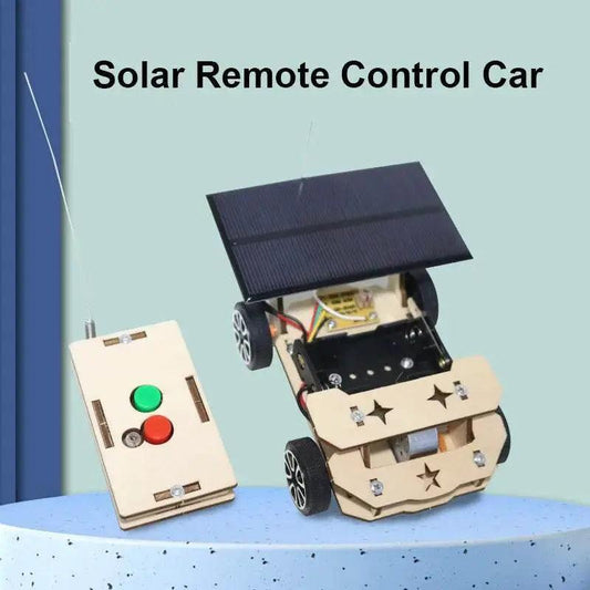  DIY Mini Solar Wireless Remote Control Car Toy Science Educational Toy Assembly RC Toys Wooden Car Vehicle Model For Kids -  ToylandEU™