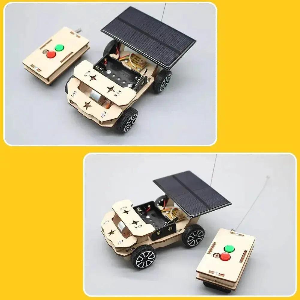  DIY Mini Solar Wireless Remote Control Car Toy Science Educational Toy Assembly RC Toys Wooden Car Vehicle Model For Kids -  ToylandEU™