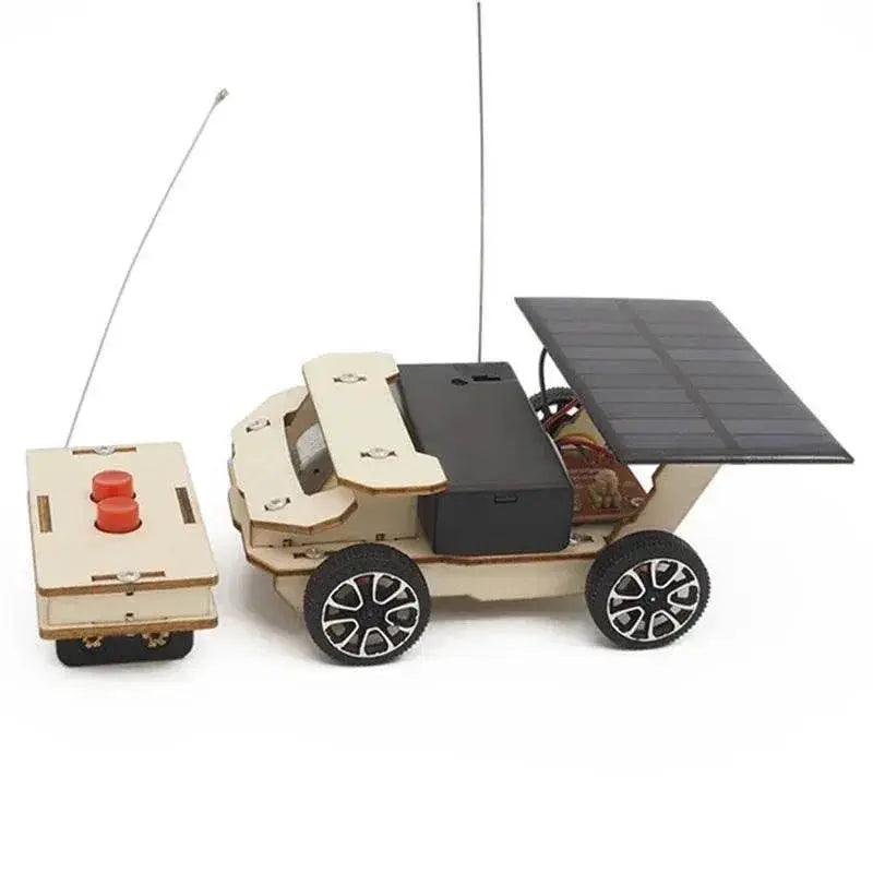 DIY Mini Solar Wireless Remote Control Car Toy Science Educational Toy Assembly RC Toys Wooden Car Vehicle Model For Kids -  ToylandEU™