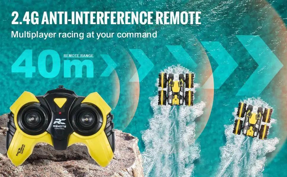  RC VEVOR High-Speed Amphibious Remote Control Car Boat - 2.4GHz Water Racing Toy for Kids, 12 km/h, Perfect for Birthdays -  ToylandEU™