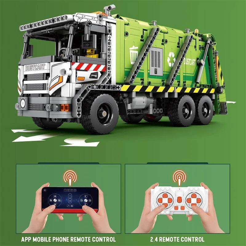 Remote Control Compressed Garbage Truck Building Blocks Kids Toys - ToylandEU