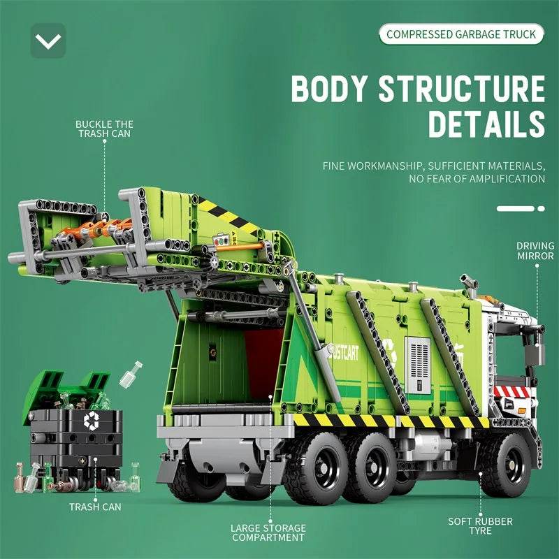 Remote Control Compressed Garbage Truck Building Blocks Kids Toys - ToylandEU