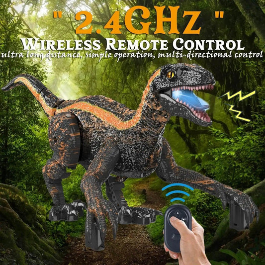  Remote Control Dinosaur Toys Kids RC Electric Walking Jurassic Dinosaur Simulation Velociraptor Toy With LED Light And Roaring -  ToylandEU™