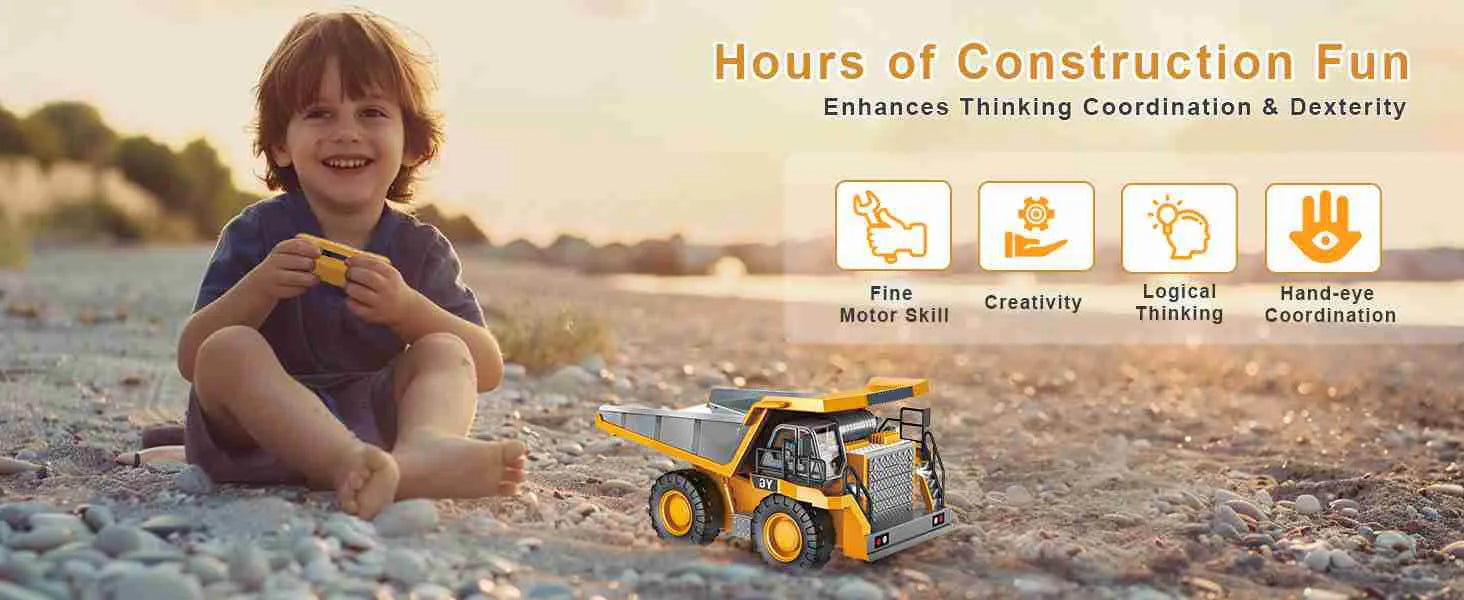 Remote Control Dump Truck Toy With Light And Sound - ToylandEU