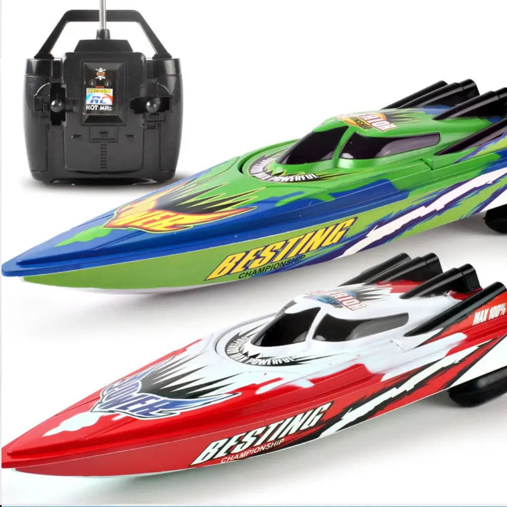 Remote Control Electric Speed Boat for Kids - 4 Channel Plastic Toy with Twin Motor Toyland EU Toyland EU