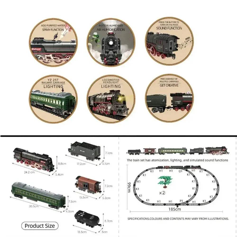 Remote Control Electric Train Set With Light And Sound - ToylandEU