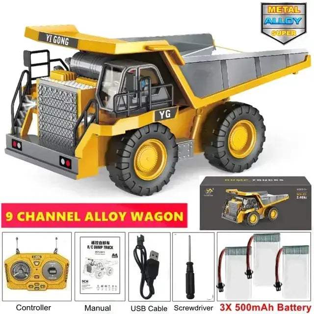 Remote Control Excavator 4WD RC Construction Vehicle Long Battery Life - ToylandEU