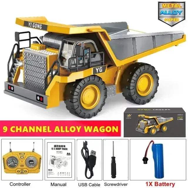 Remote Control Excavator 4WD RC Construction Vehicle Long Battery Life - ToylandEU
