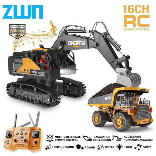  Remote Control Excavator Toy Alloy Construction Kids -  ToylandEU™