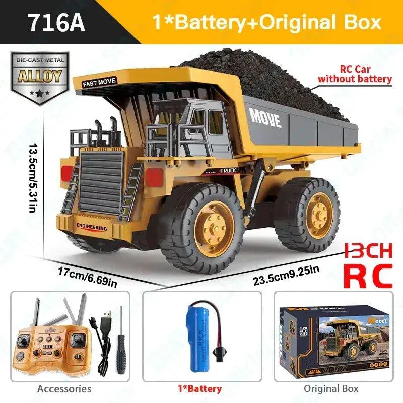  Remote Control Excavator Toy Alloy Construction Kids -  ToylandEU™