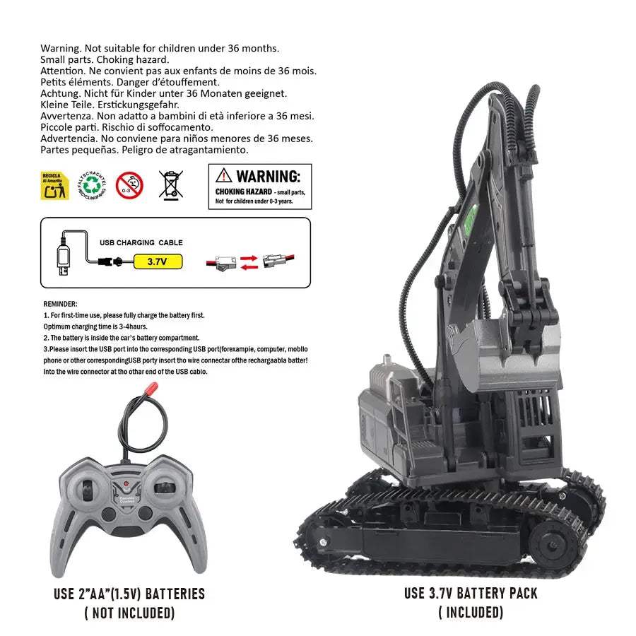  Remote Control Excavator Toy Simulated Arm for Kids -  ToylandEU™