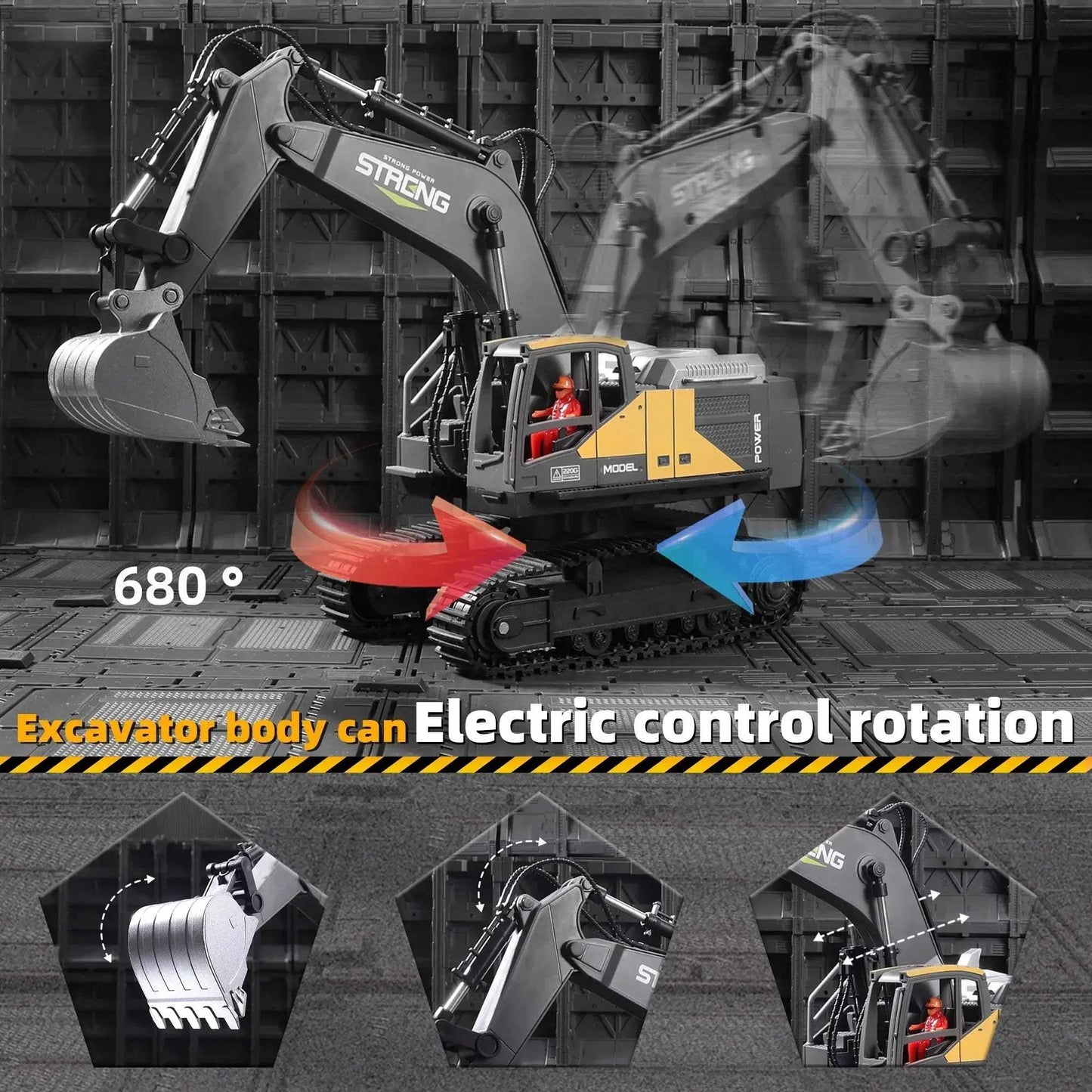 Remote Control Excavator and Dump Truck RC Toy Alloy Construction - ToylandEU