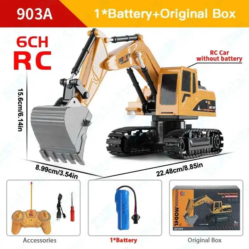 Remote Control Excavator and Dump Truck RC Toy Alloy Construction - ToylandEU