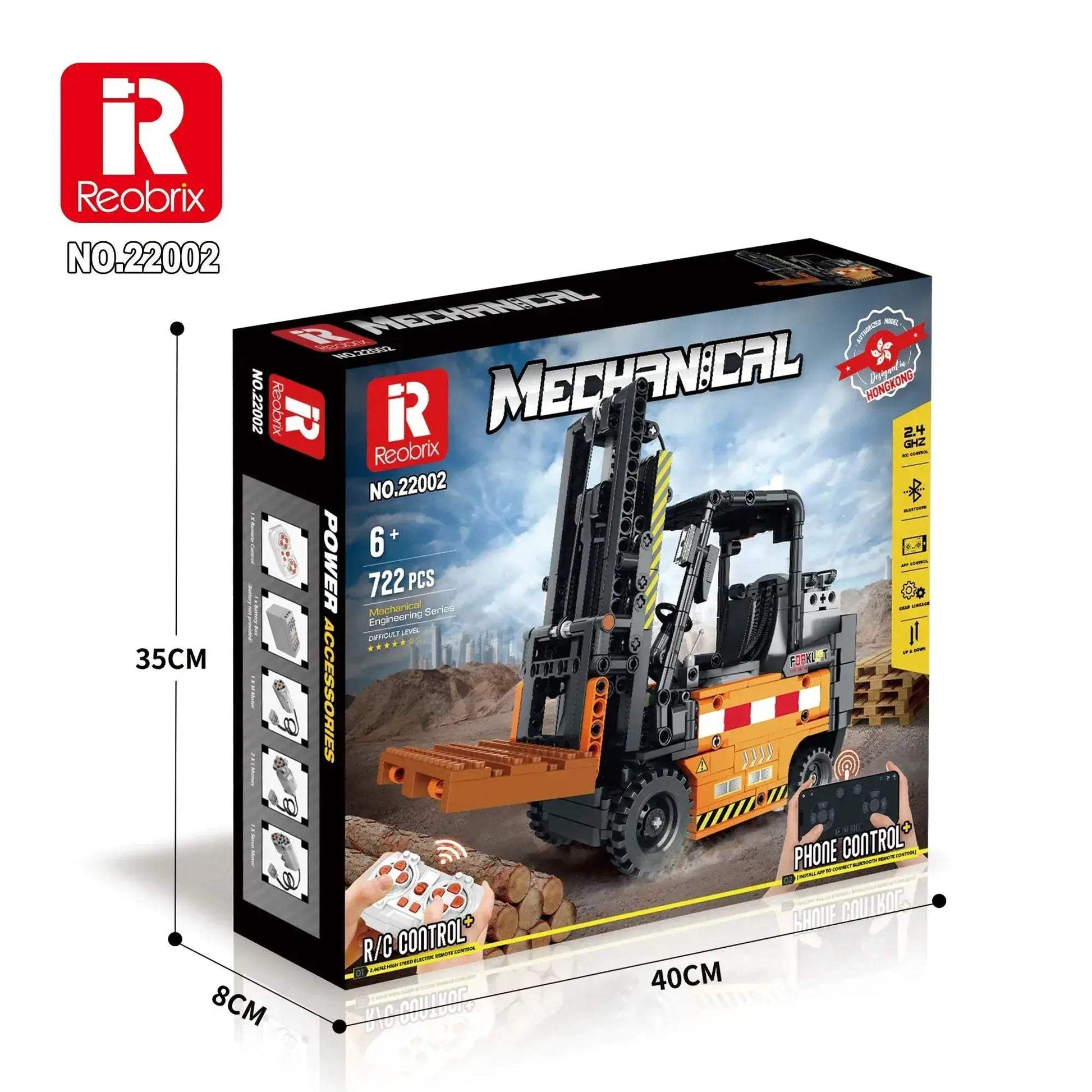 Remote Control Forklift Building Blocks Toy 722 Pieces - ToylandEU