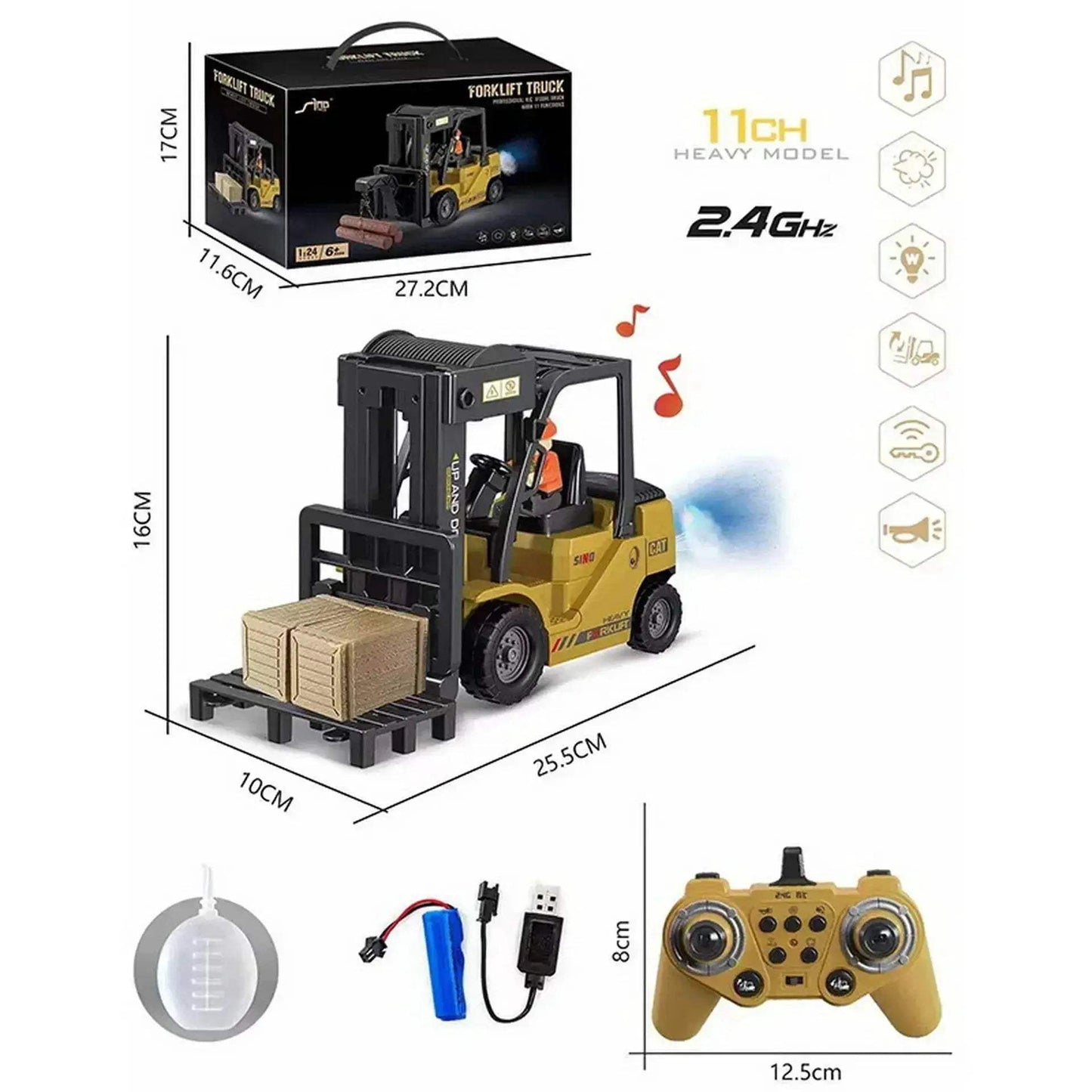 Remote Control Forklift Toy 2.4G RC Car For Kids Outdoor - ToylandEU