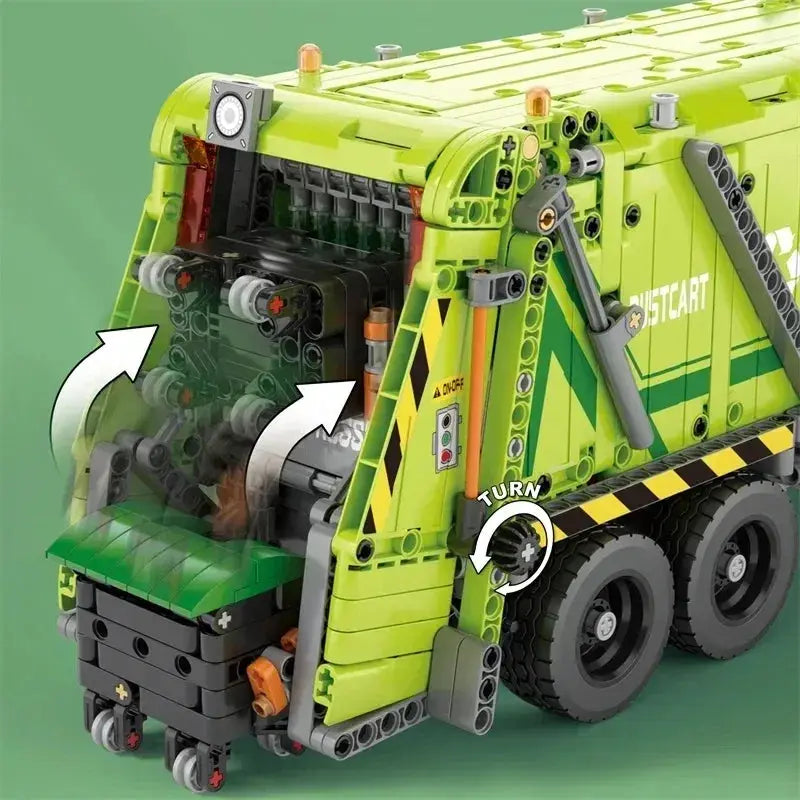 Remote Control Garbage Truck Building Blocks Set For STEM Play - ToylandEU