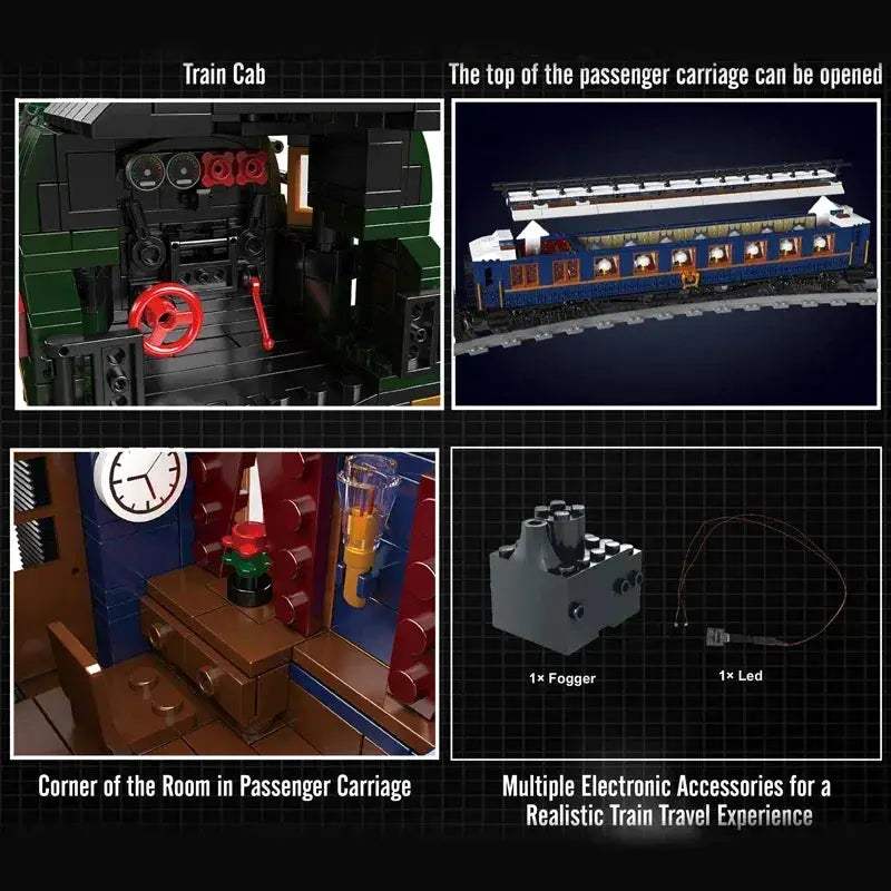 Remote Control Orient Express Train Set with LEGO Compatible Blocks - ToylandEU