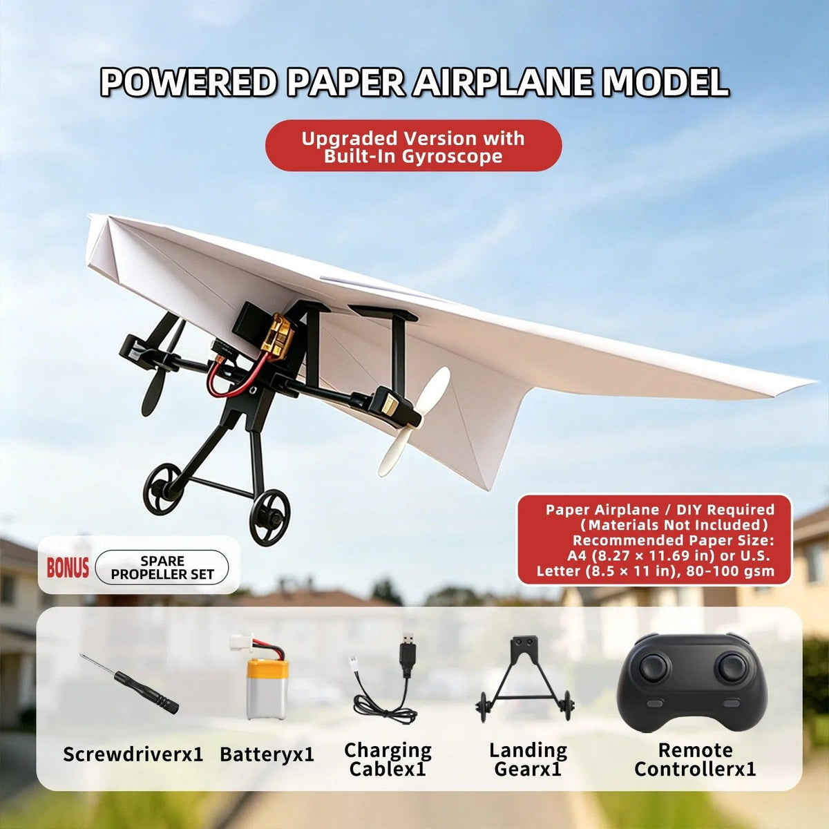 Remote Control Paper Airplane Kit | 2CH | Toylandeu™