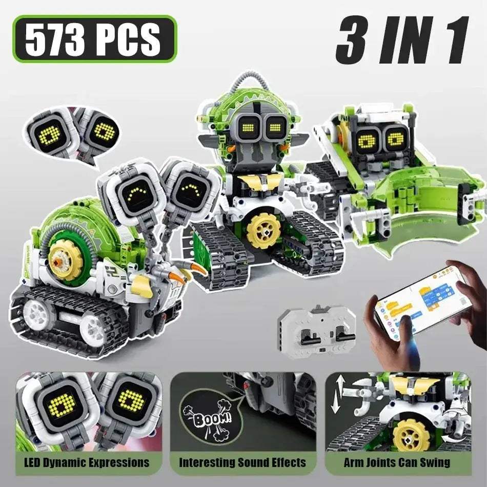 Remote Control Programmable Building Blocks Three In One Robot - ToylandEU