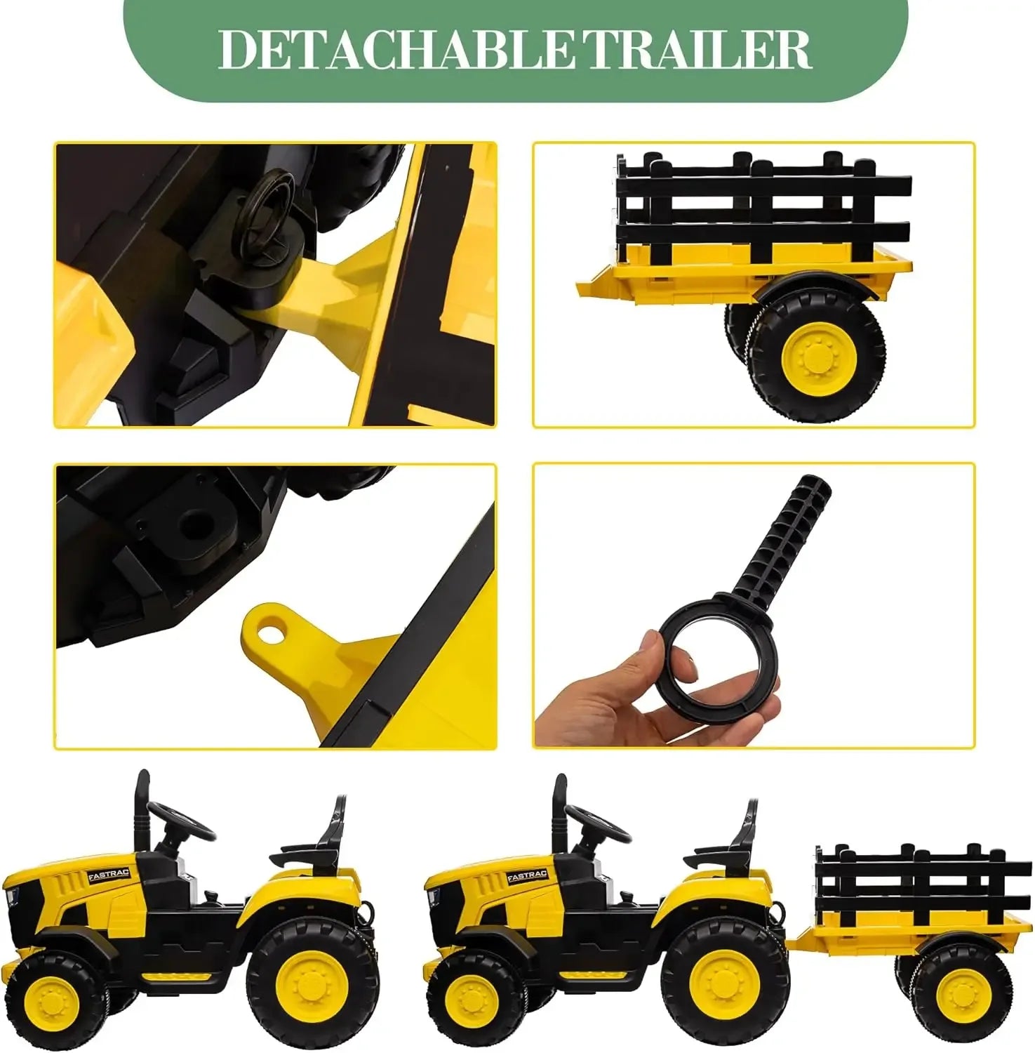 Remote Control Ride On Tractor For Kids Bluetooth Music - ToylandEU