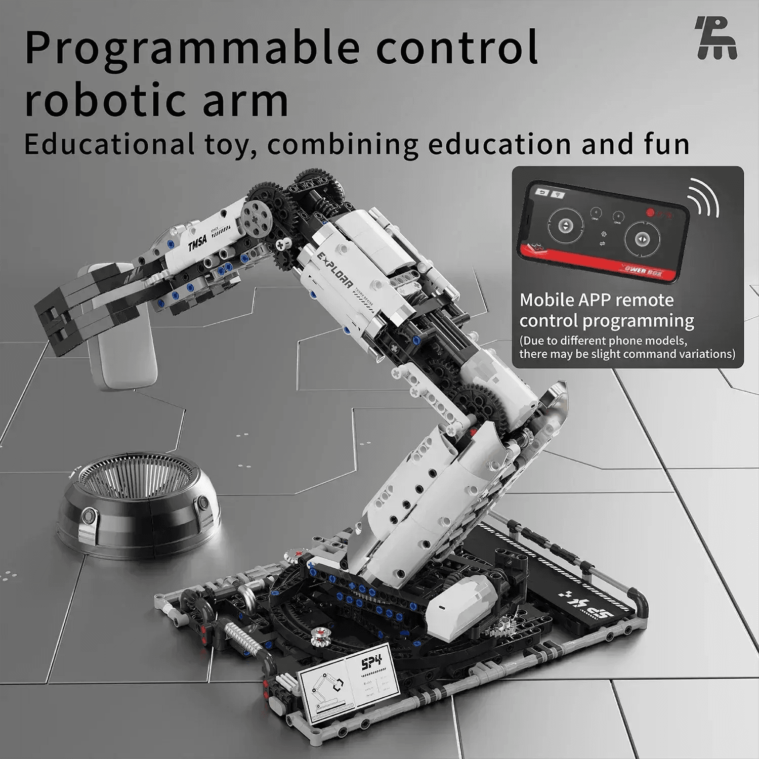 Remote Control Robotic Arm Building Blocks Set For Educational Fun - ToylandEU