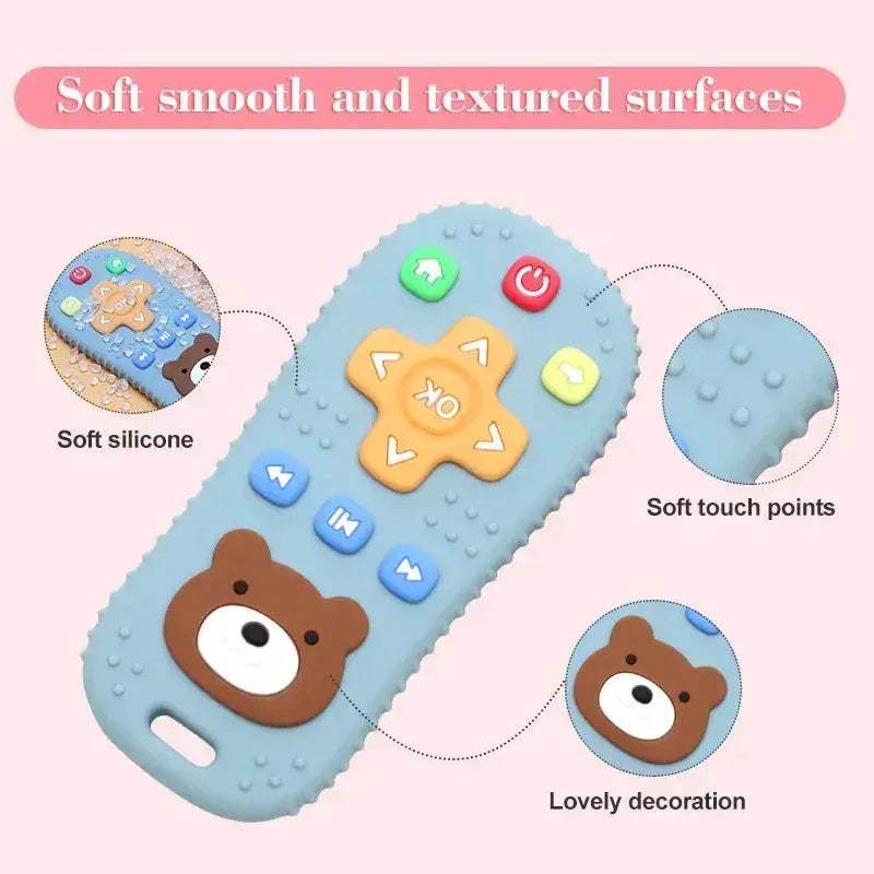 Remote Control Shape Silicone Baby Teether Molar Chewing Toy BPA Free PVC Free Latex Free - ToylandEU