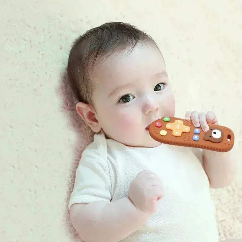 Remote Control Shape Silicone Baby Teether Molar Chewing Toy BPA Free PVC Free Latex Free - ToylandEU