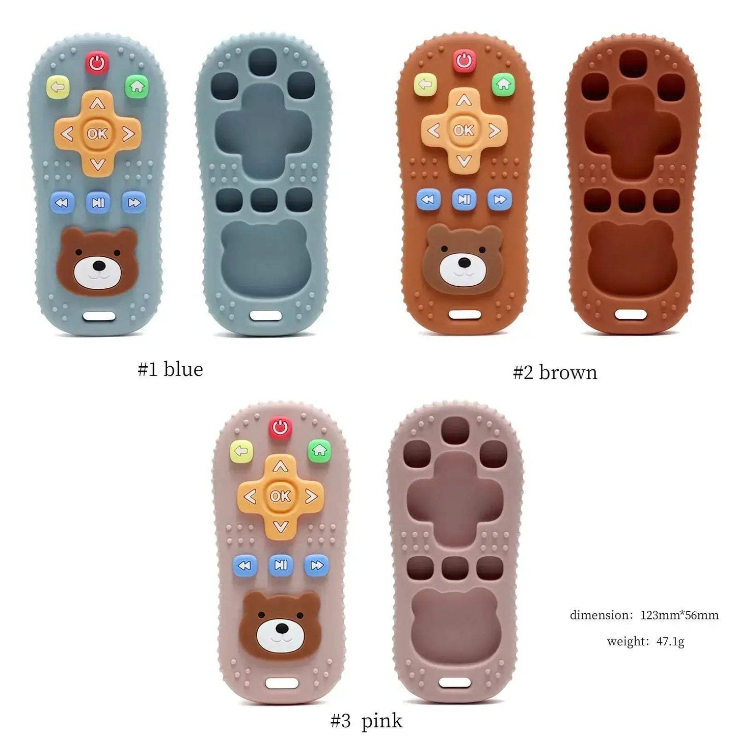 Remote Control Shape Silicone Baby Teether Molar Chewing Toy BPA Free PVC Free Latex Free - ToylandEU