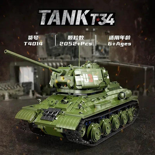  Remote Control T34 Tank Building Blocks 2052 Piece Set -  ToylandEU™