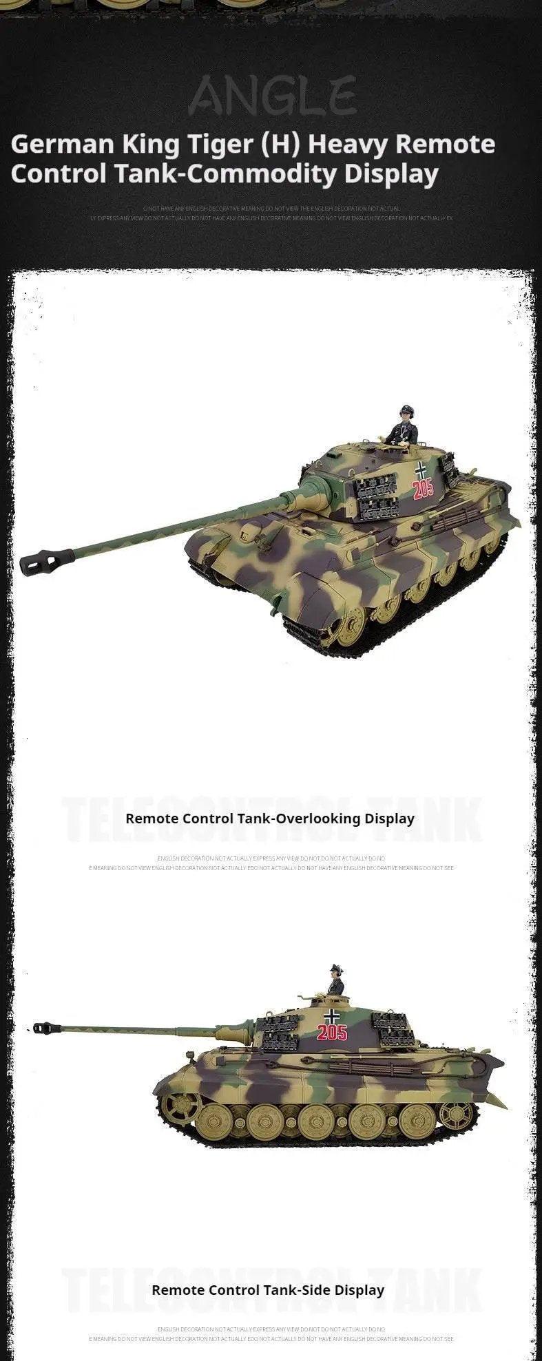  RC German Heavy Remote Control Tank Model - Tiger King Henschel 2.4G Multifunctional Toy -  ToylandEU™