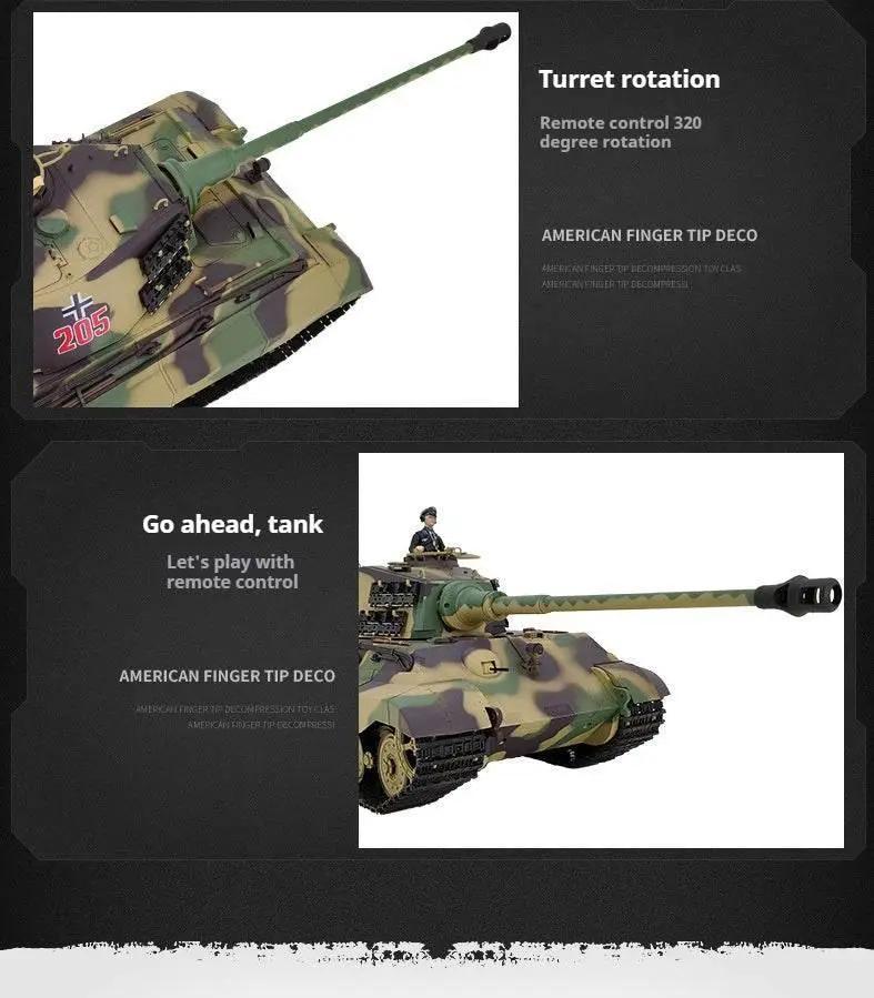  RC German Heavy Remote Control Tank Model - Tiger King Henschel 2.4G Multifunctional Toy -  ToylandEU™