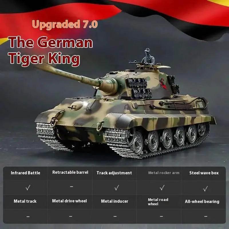  RC German Heavy Remote Control Tank Model - Tiger King Henschel 2.4G Multifunctional Toy -  ToylandEU™