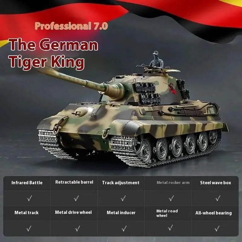  RC German Heavy Remote Control Tank Model - Tiger King Henschel 2.4G Multifunctional Toy -  ToylandEU™