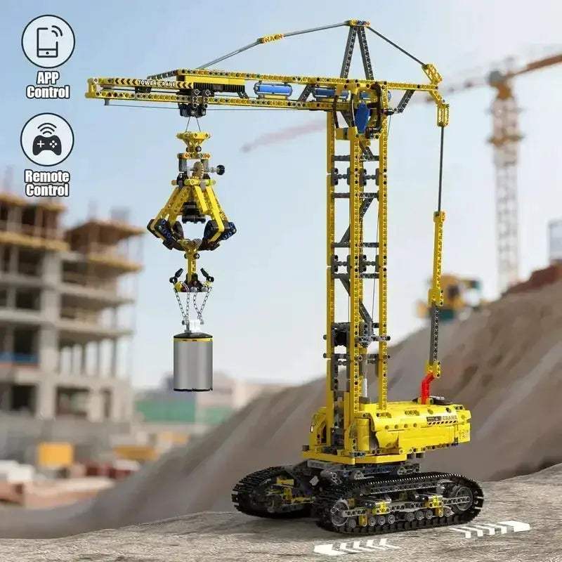  Remote Control Tower Crane Building Blocks Set Unisex -  ToylandEU™