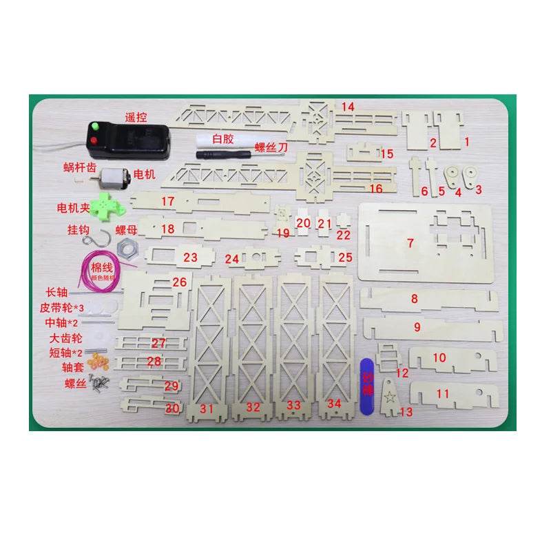 Remote Control Tower Crane Lifting Crane DIY Models Building Toy Science Education Model Toy for Children Gift - ToylandEU