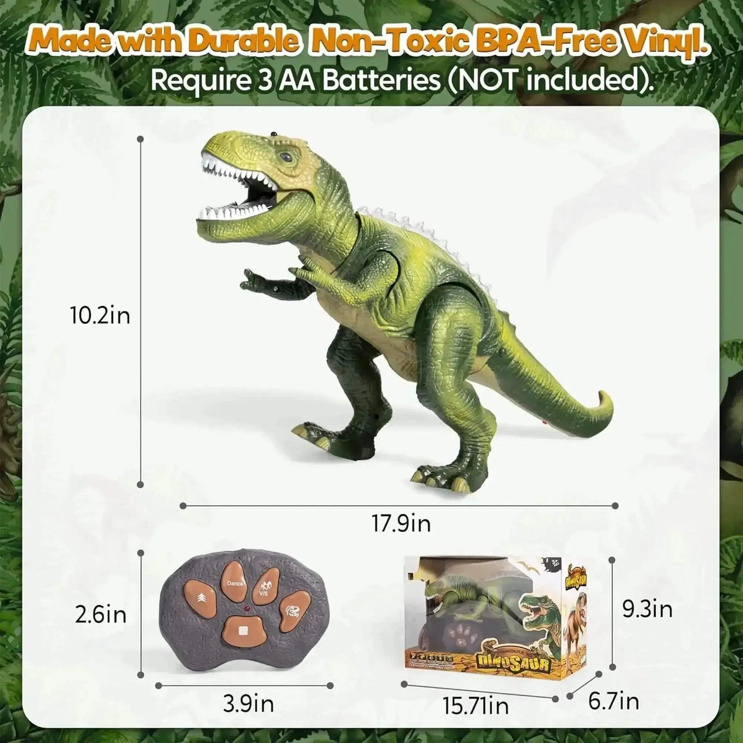 Remote Control Walking T Rex Dinosaur Robot Toy With Lights - ToylandEU