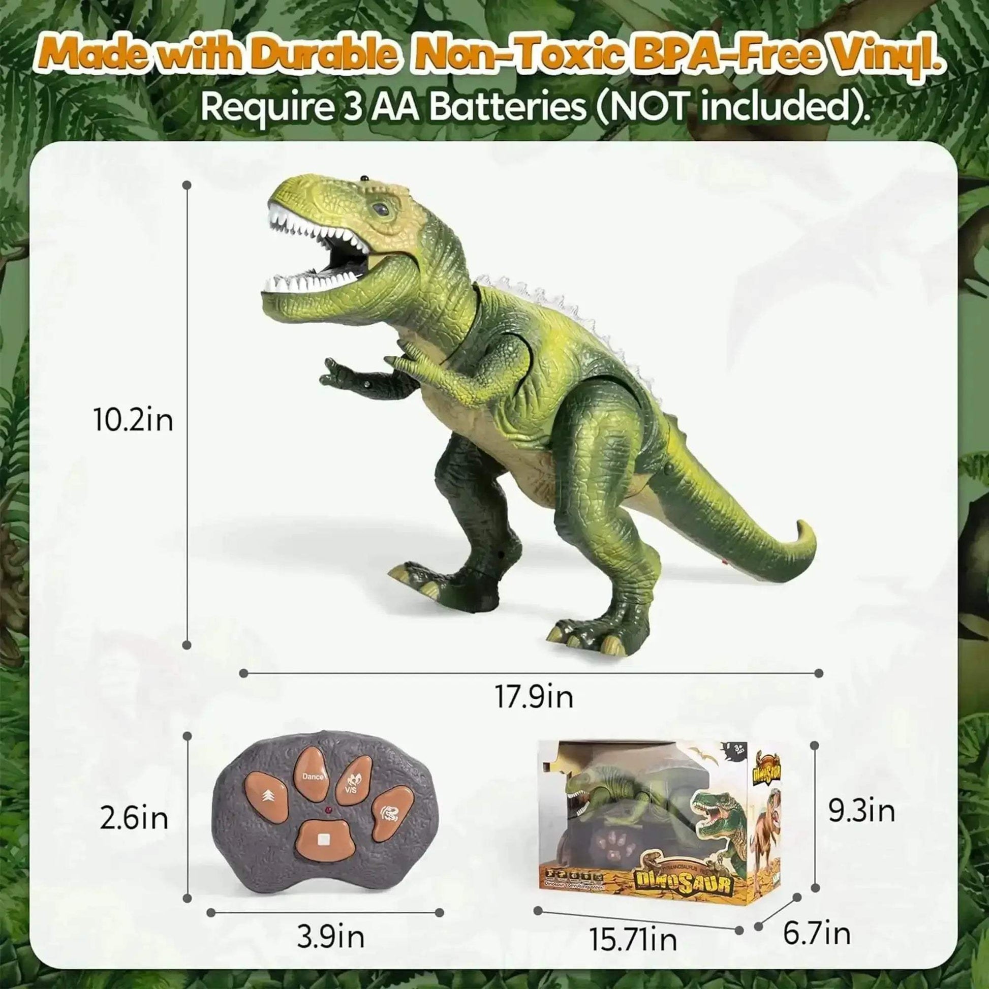 Remote Control Walking T Rex Dinosaur Robot Toy With Lights - ToylandEU