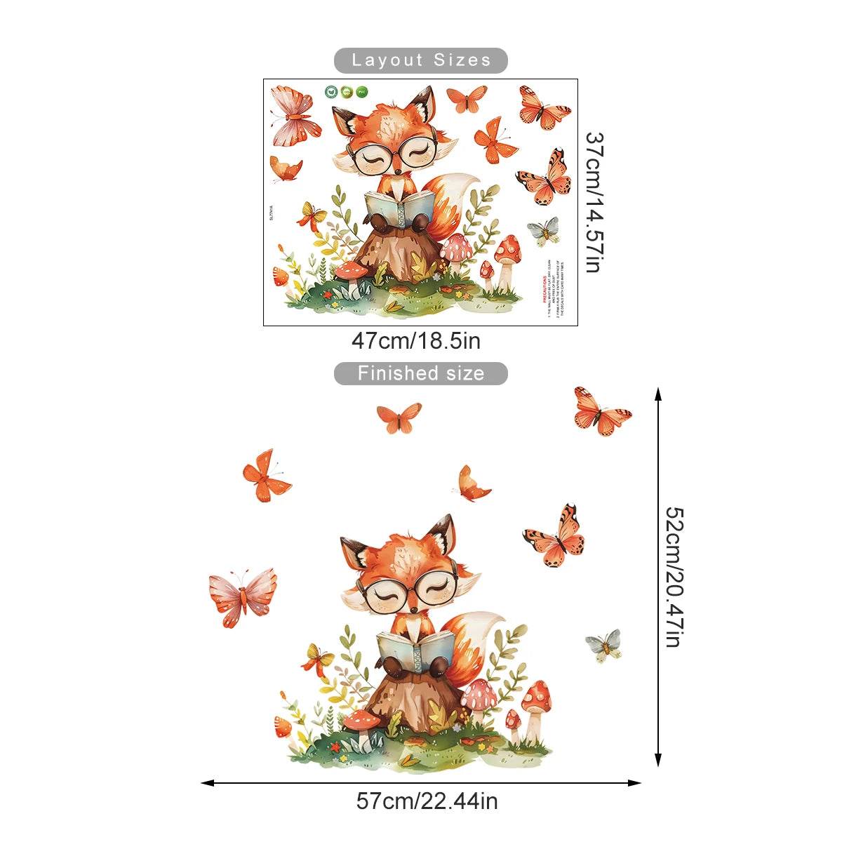 Removable Wall Stickers 3D Woodland Animals Kids Room Decor - ToylandEU