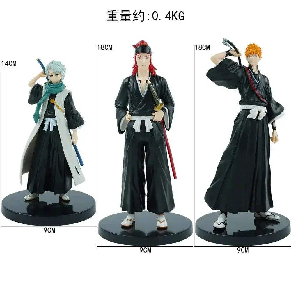 Renji, Toshiro, Ichigo Anime Figurine 3 PCS Set, BLEACH Action Figurines PVC Statues 14-18 CM - ToylandEU
