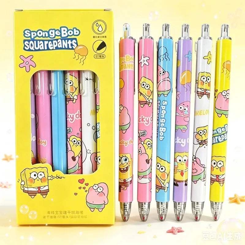 Retractable Gel Pens | SpongeBob 6-Pack | Toylandeu™